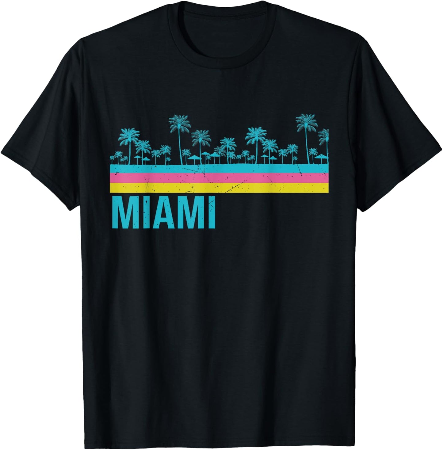 Miami Retro Vintage T-Shirt - T-Shirt | Black