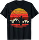 Fly Fishing Sunset Retro Trout Angling Fisherman Angler Gift T-Shirt - T-Shirt | Black