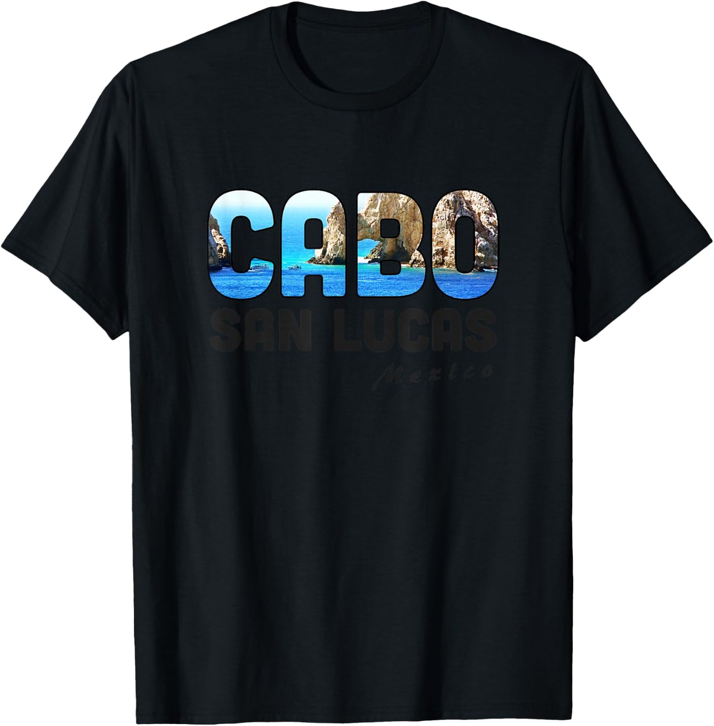 Cabo San Lucas Mexico Baja Beach Cliffs Water Swimming T-Shirt - T-Shirt | Black