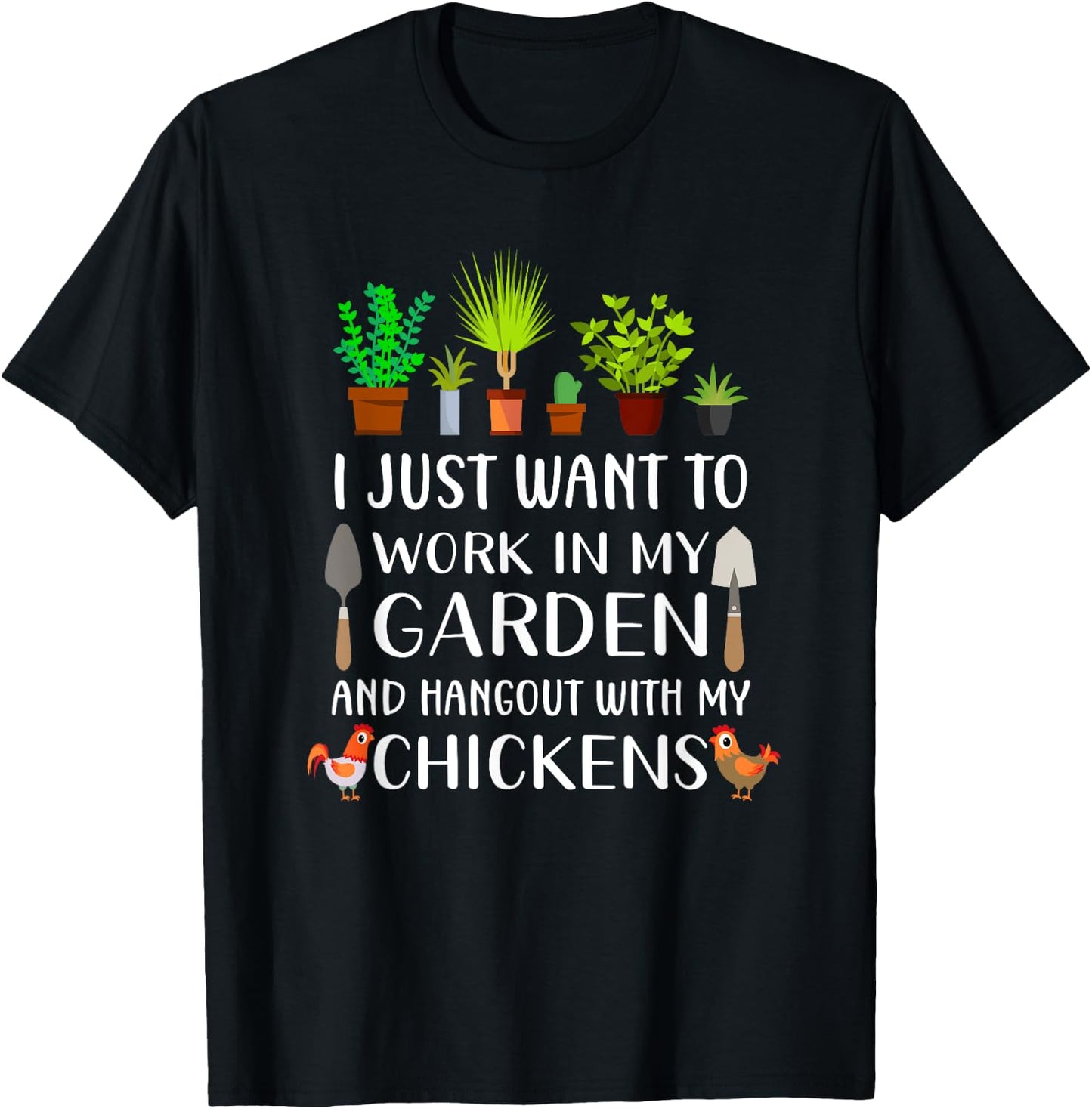 Chicken lover funny gardening shirt women, Gardener T-Shirt - T-Shirt | Black