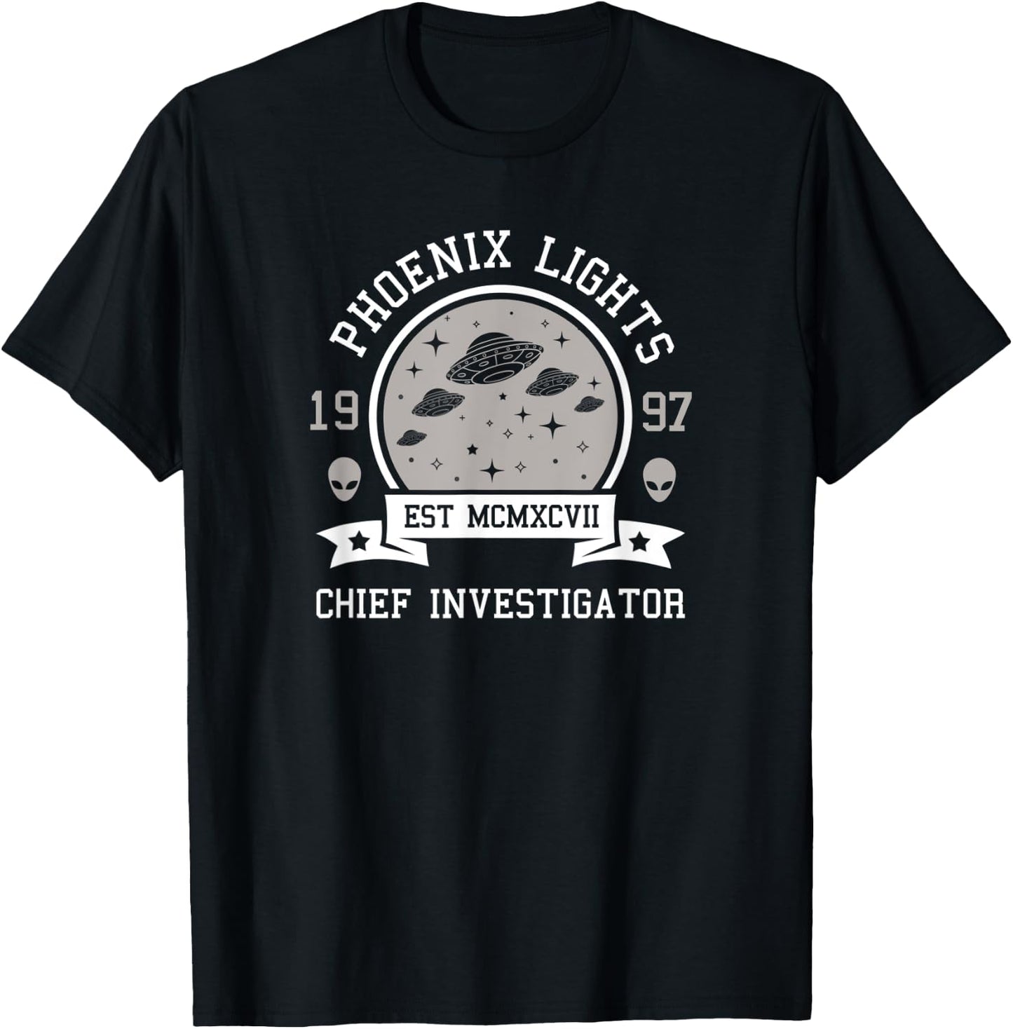 Phoenix Lights Chief Investigator UFO Alien funny T-Shirt - T-Shirt | Black
