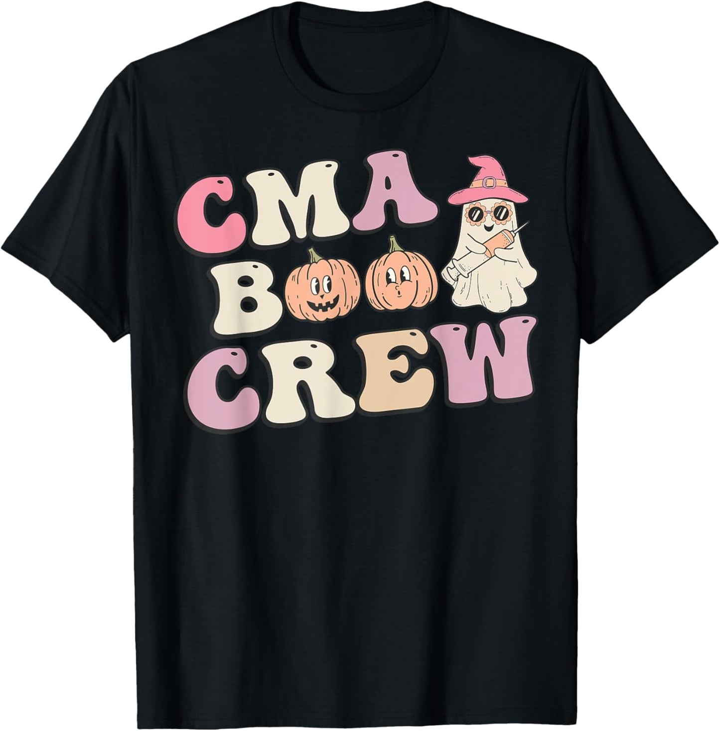 CMA Boo Crew Medical Assistant Halloween Ghost Costume Women T-Shirt - T-Shirt | Black