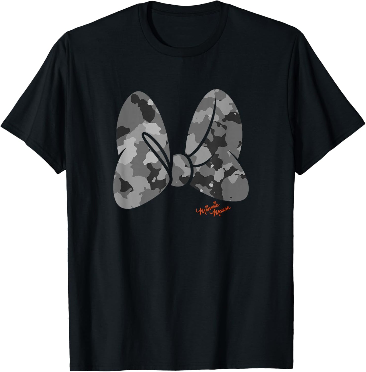 Disney Minnie Mouse Classic Camouflage Bow & Autograph T-Shirt - T-Shirt | Black