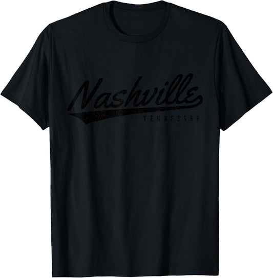 Nashville Tennessee Country Music City Souvenir Gift T-Shirt - T-Shirt | Black