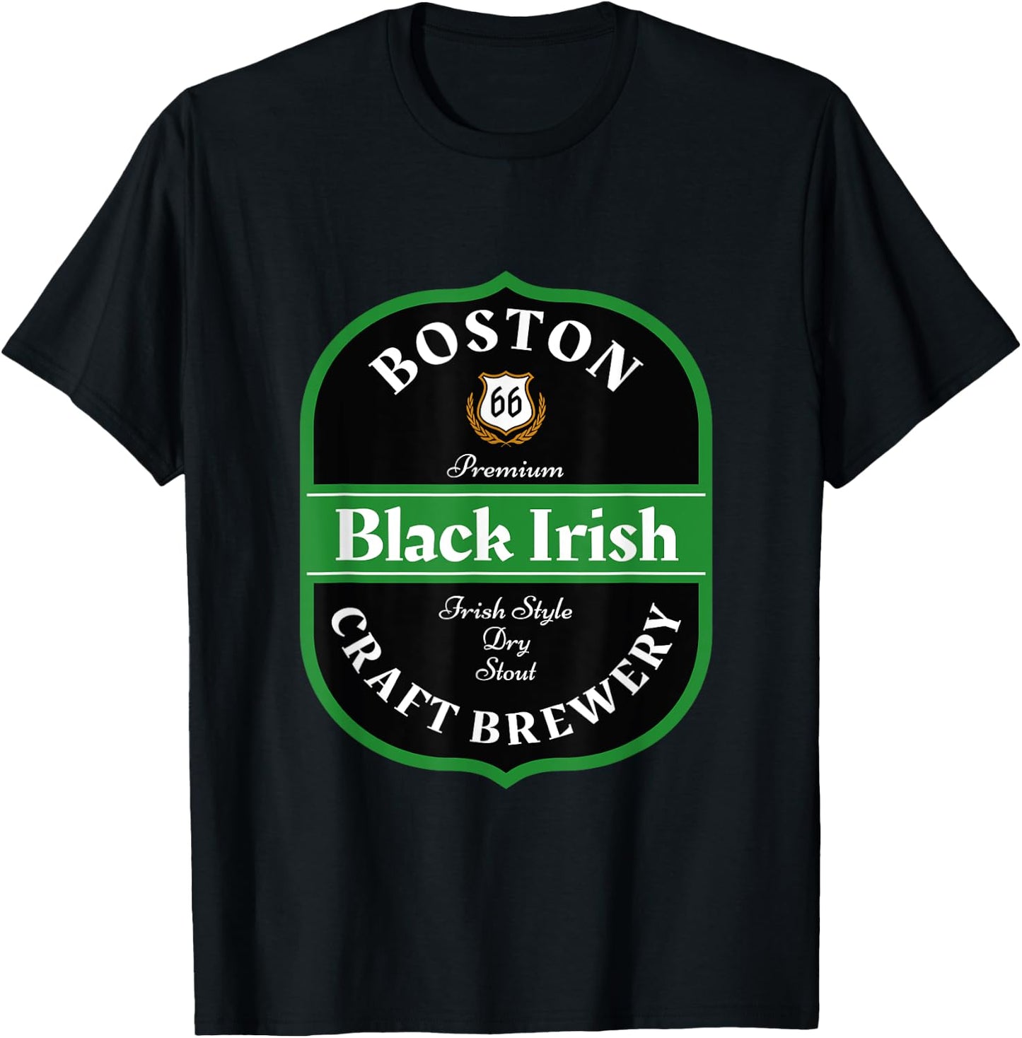 Boston Craft Brewery Boston Black Irish Stout Novelty Logo T-Shirt - T-Shirt | Black