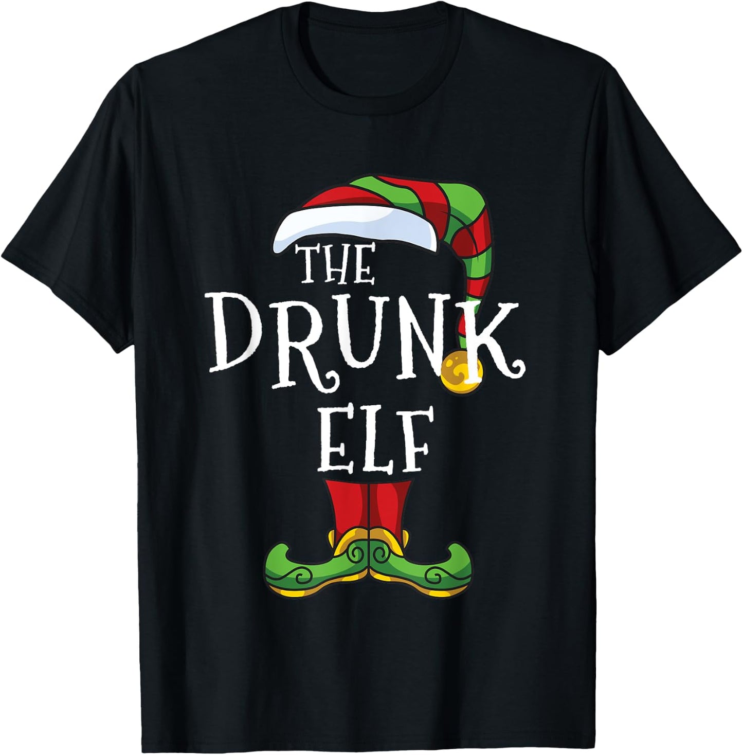 The Drunk Elf Family Matching Christmas Group T-Shirt - T-Shirt | Black