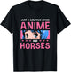 Girl Who Loves Anime And Horses Anime Lover Horse Lover T-Shirt - T-Shirt | Black