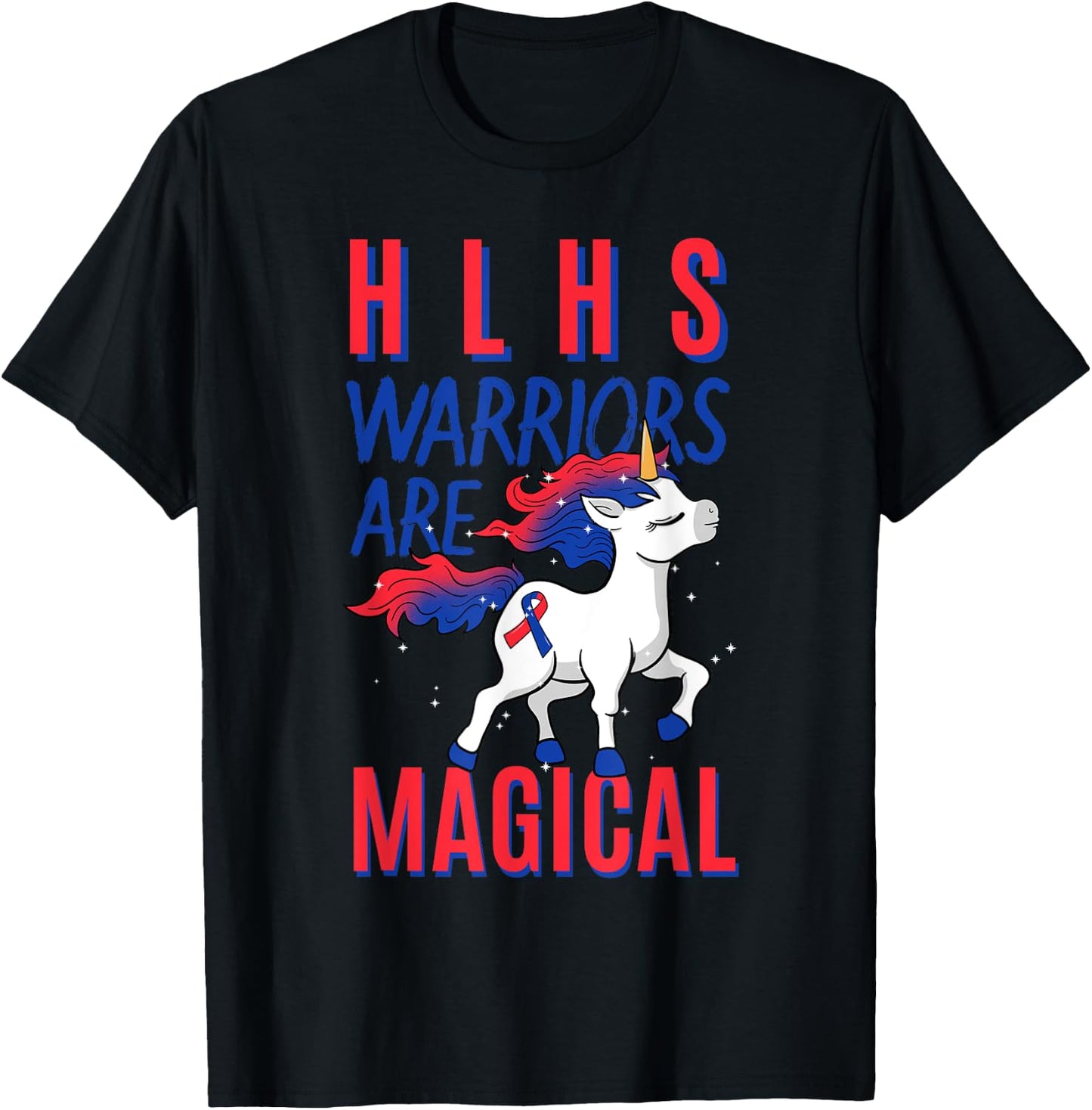 HLHS Warrior Hypoplastic Left Heart Syndrome Unicorn Lover T-Shirt - T-Shirt | Black