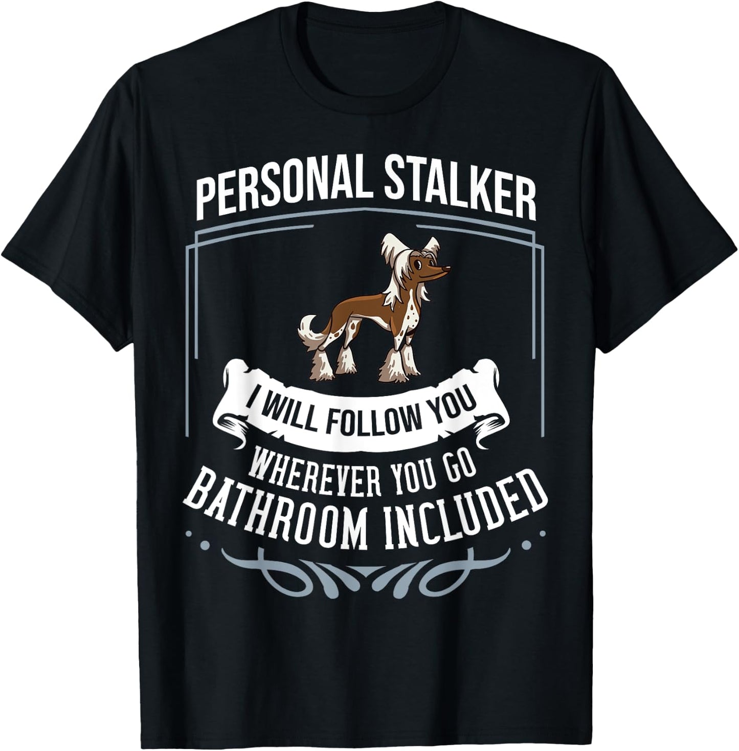 Chinese Crested Powderpuff Dog Gift Puppies Owner Lover Men Women Girls Kids T-Shirt - T-Shirt | Black