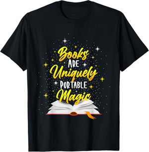 Books Are Uniquely Portable Magic T-Shirt - T-Shirt | Black