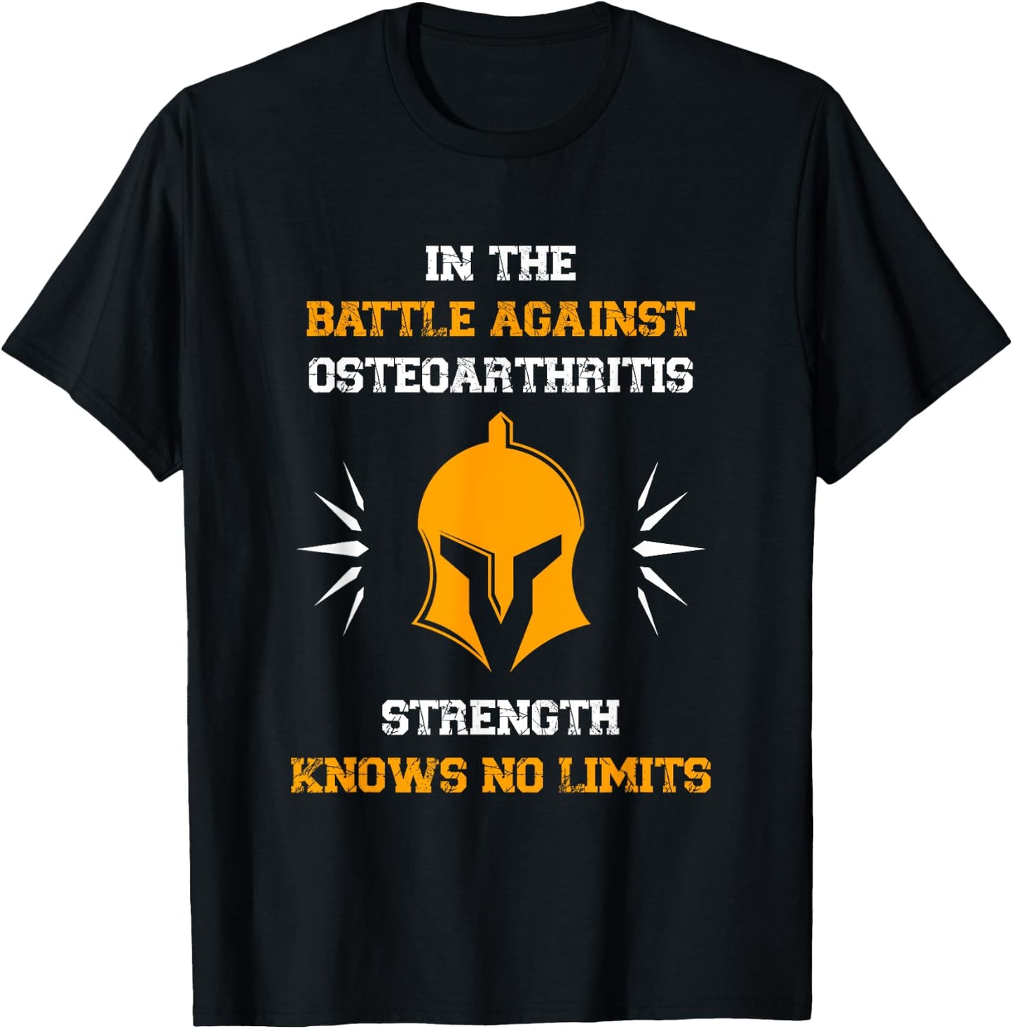 Osteoarthritis Awareness | Disease Fighter Warrior T-Shirt - T-Shirt | Black