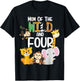 Mom of the Wild and Four Zoo Theme Birthday Safari Jungle T-Shirt - T-Shirt | Black