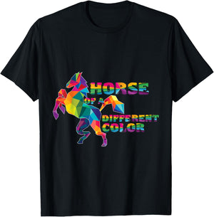 Horse of a different color, Rainbow Horse T-Shirt - T-Shirt | Black