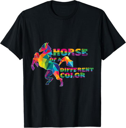 Horse of a different color, Rainbow Horse T-Shirt - T-Shirt | Black