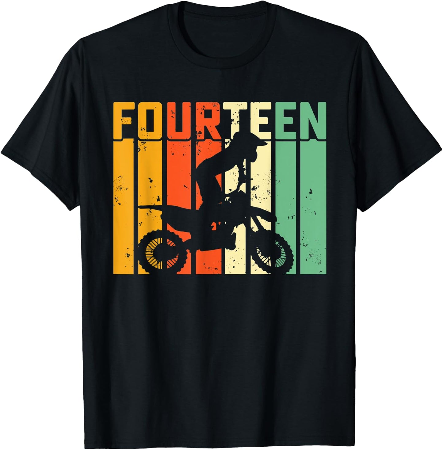 14th Birthday Motocross Turning 14 Dirtbiking Boys Dirt Bike T-Shirt - T-Shirt | Black