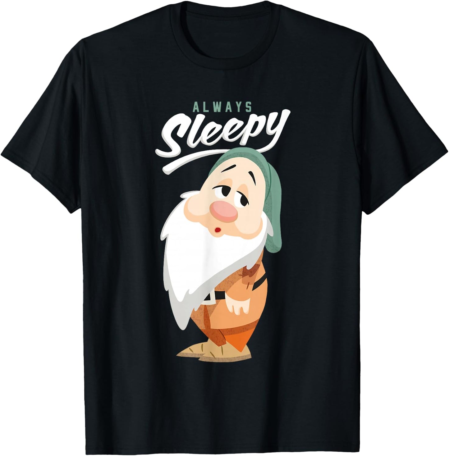 Disney Snow White and The Seven Dwarfs Always Sleepy T-Shirt - T-Shirt | Black
