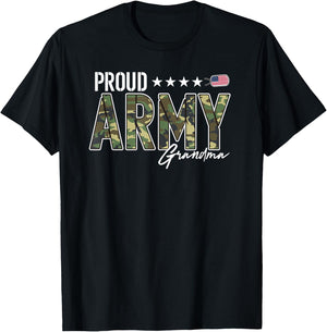 OCP Proud Army Grandma for Grandmothers of Soldiers T-Shirt - T-Shirt | Black