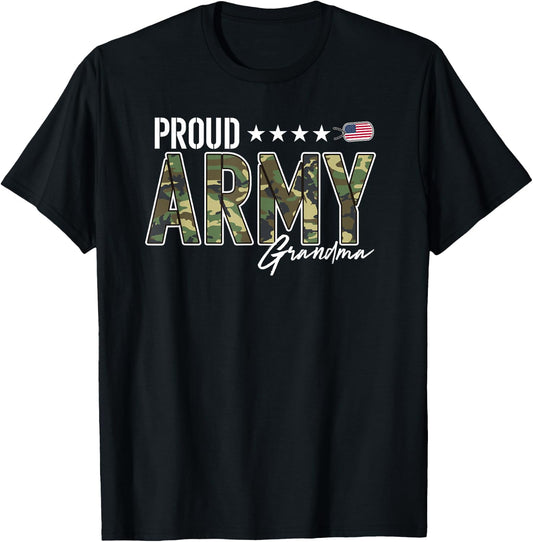 OCP Proud Army Grandma for Grandmothers of Soldiers T-Shirt - T-Shirt | Black