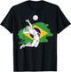 Volleyball player with the flag of Brazil T-Shirt - T-Shirt | Black