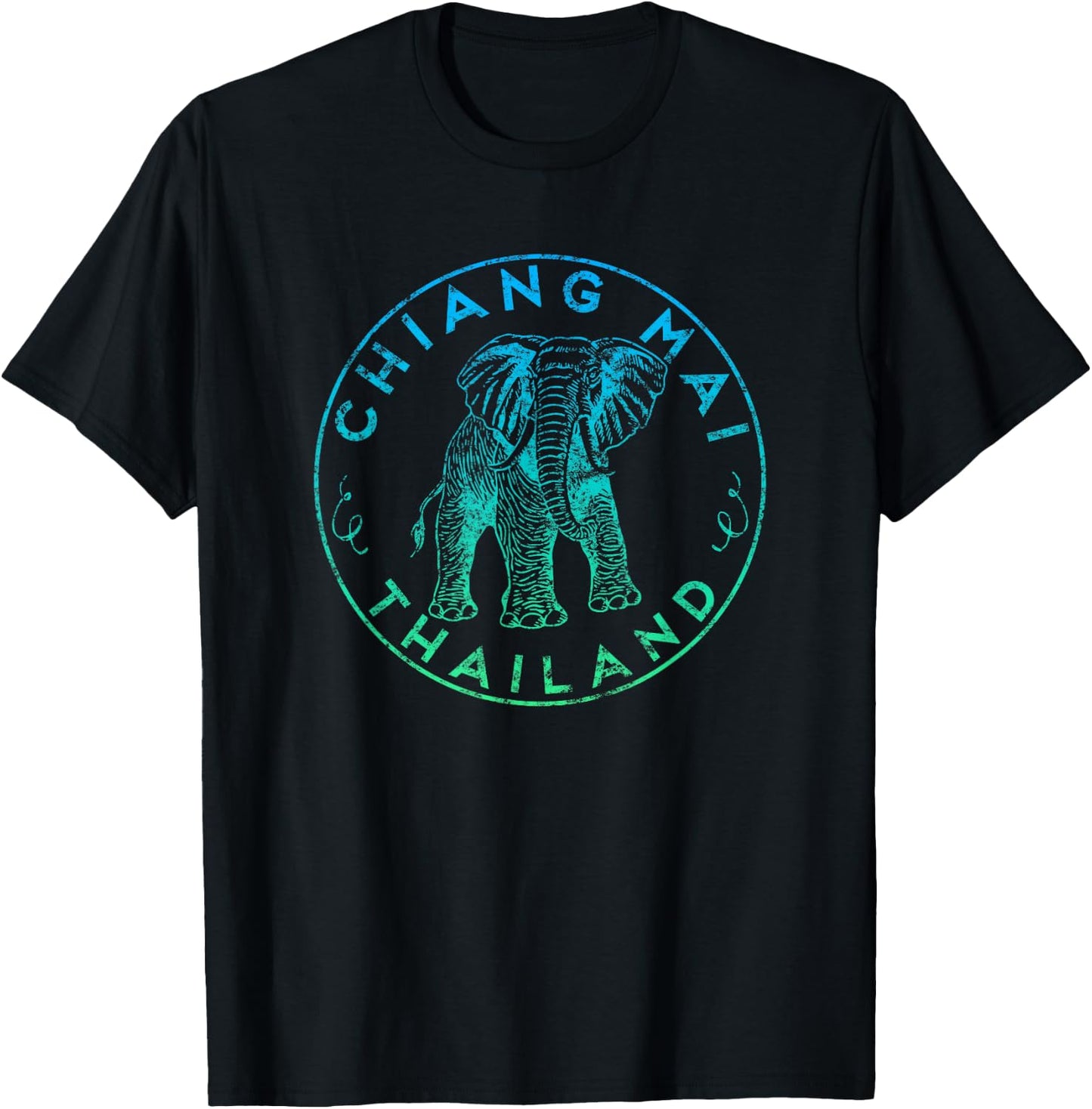 Chiang Mai Thailand Elephant Digital Nomads Asian Travel T-Shirt - T-Shirt | Black