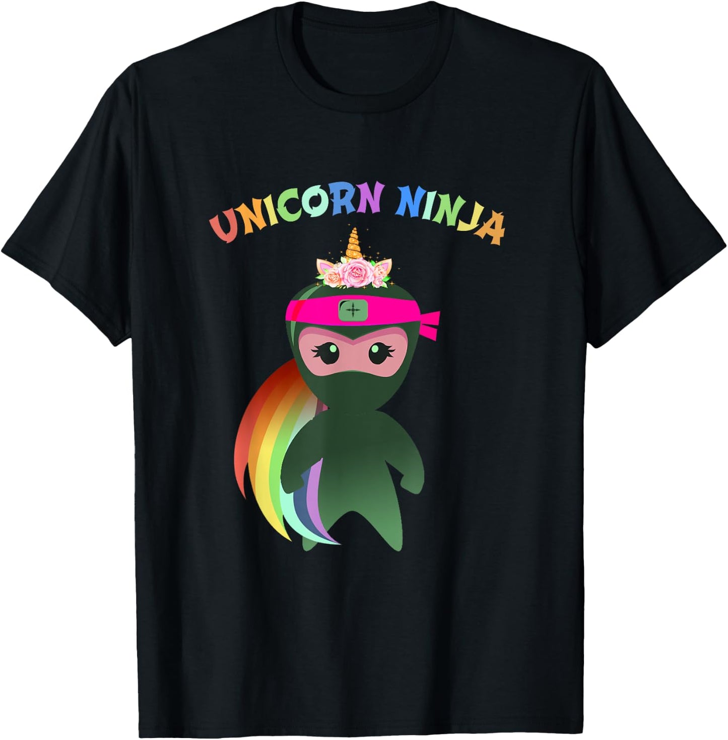 Purple UNICORN NINJA Disguise Birthday Girls Kids & Teachers T-Shirt - T-Shirt | Black