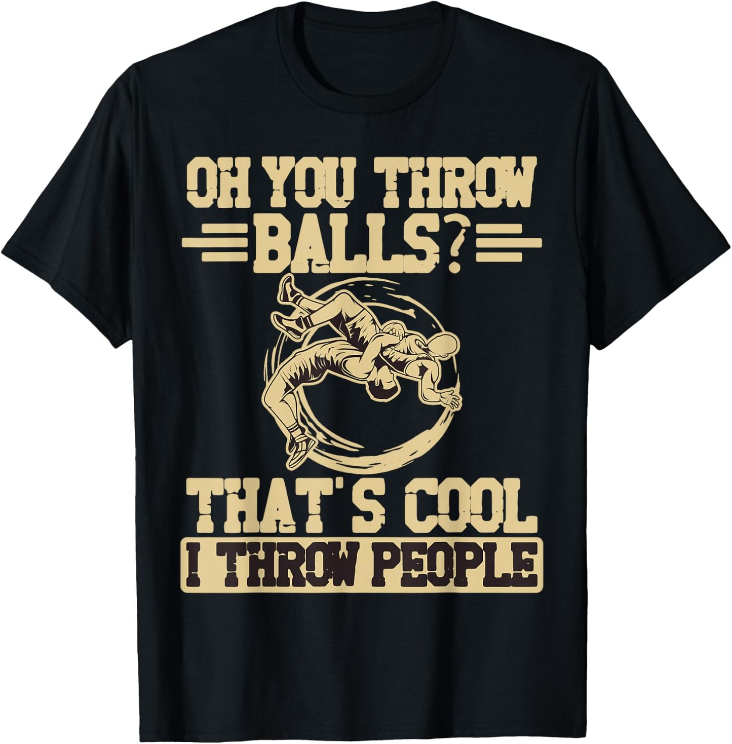 Oh du werfst Balls das ist cool ich werfe Menschen Ringer T-Shirt - T-Shirt | Black