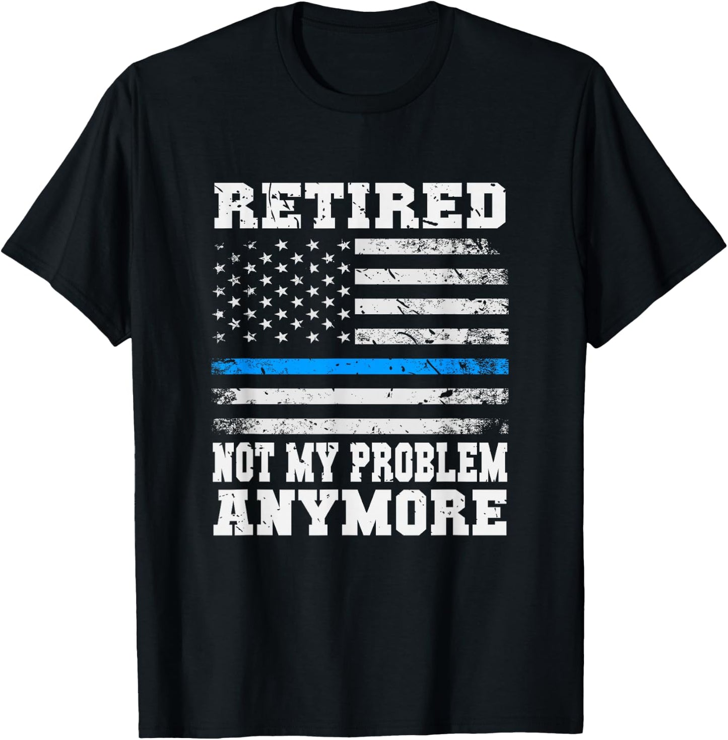 Retired Police Officer Policeman Retirement Gift USA Police T-Shirt - T-Shirt | Black