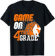 Boys Game On 4th Grade Basketball Back To School Teacher Kid T-Shirt - T-Shirt | Black