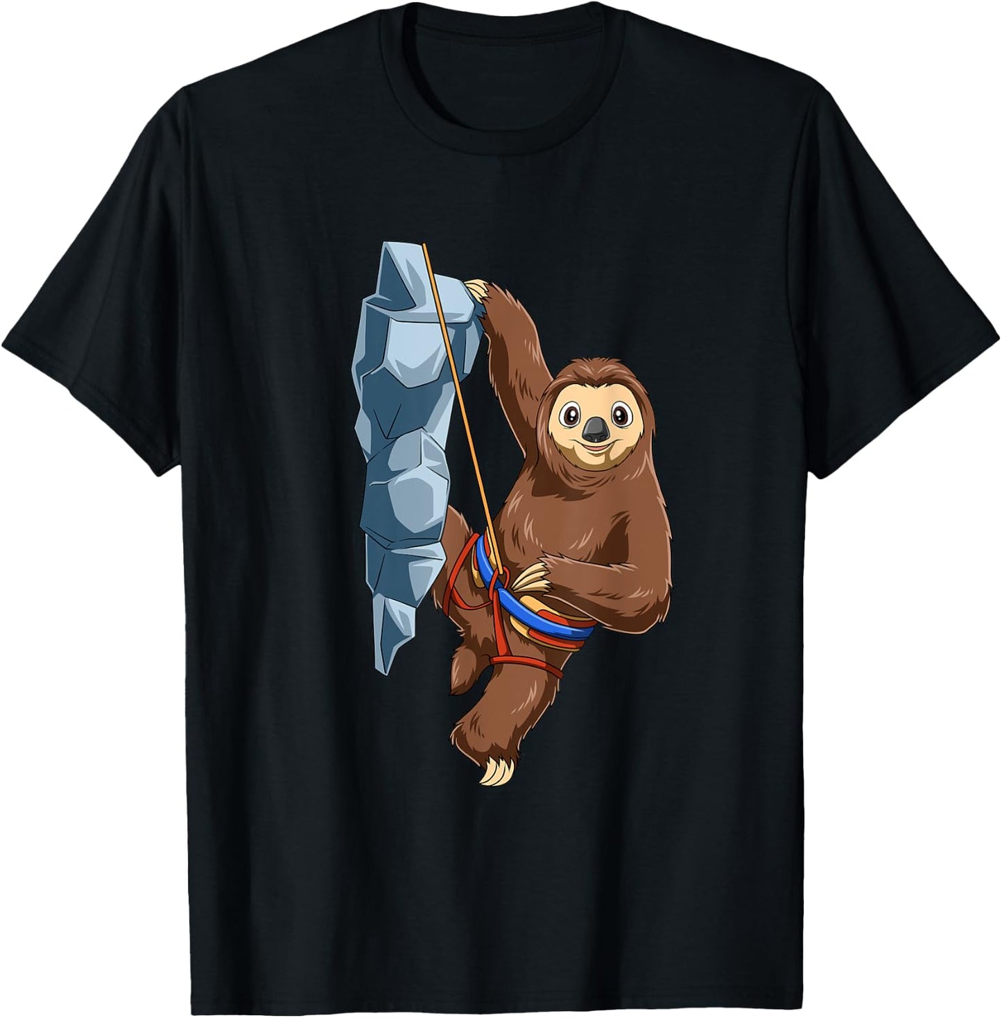 Chilled Sloth - Bouldering and Rock Climbing Gift T-Shirt - T-Shirt | Black