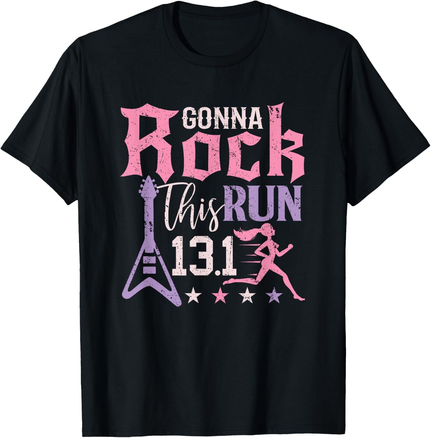 13.1 Half Marathon Shirt Women Runner Rock Running Athlete T-Shirt - T-Shirt | Black