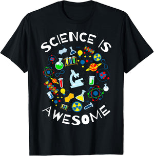 Science is Awesome Funny Geek Nerd Gift Teacher STEM Women Kids T-Shirt - T-Shirt | Black