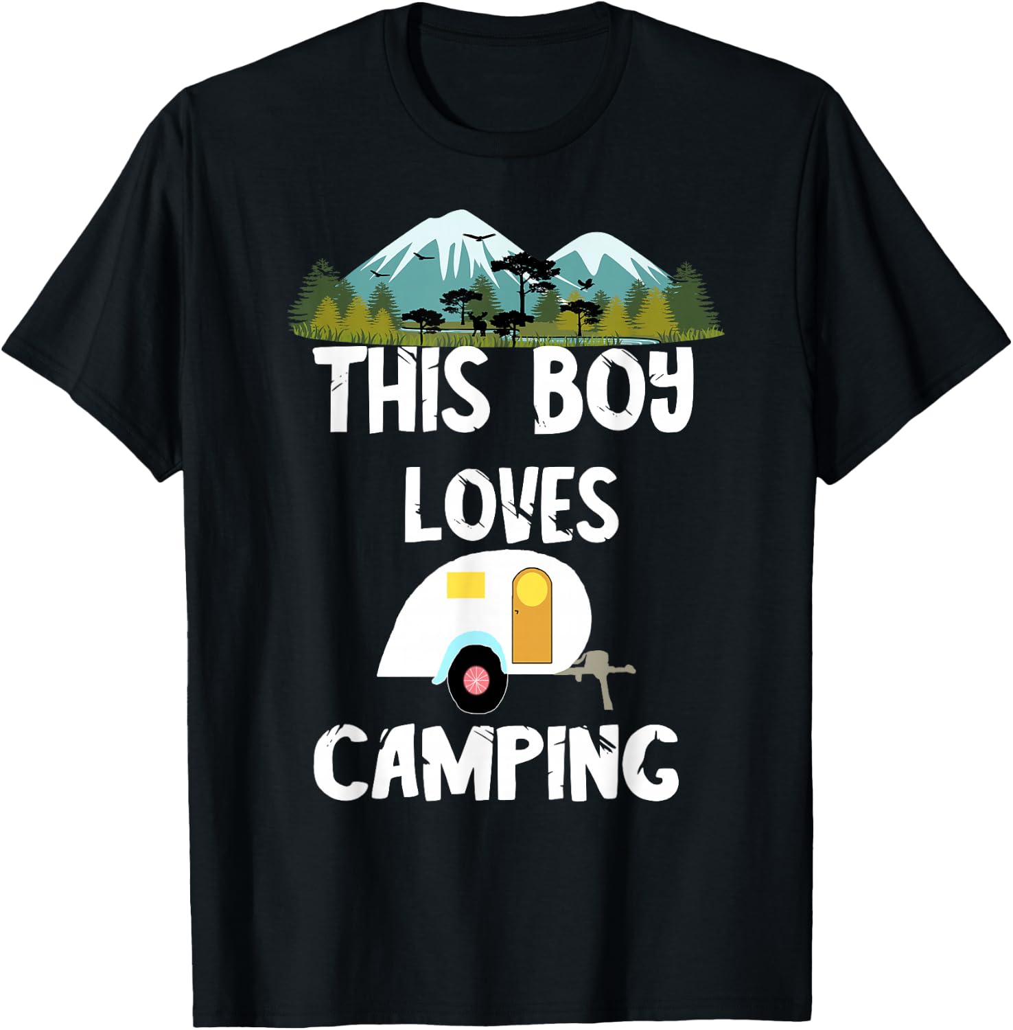 Camping Boy Camp Camper Camping Adventures Camping Lovers T-Shirt - T-Shirt | Black
