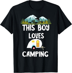 Camping Boy Camp Camper Camping Adventures Camping Lovers T-Shirt - T-Shirt | Black