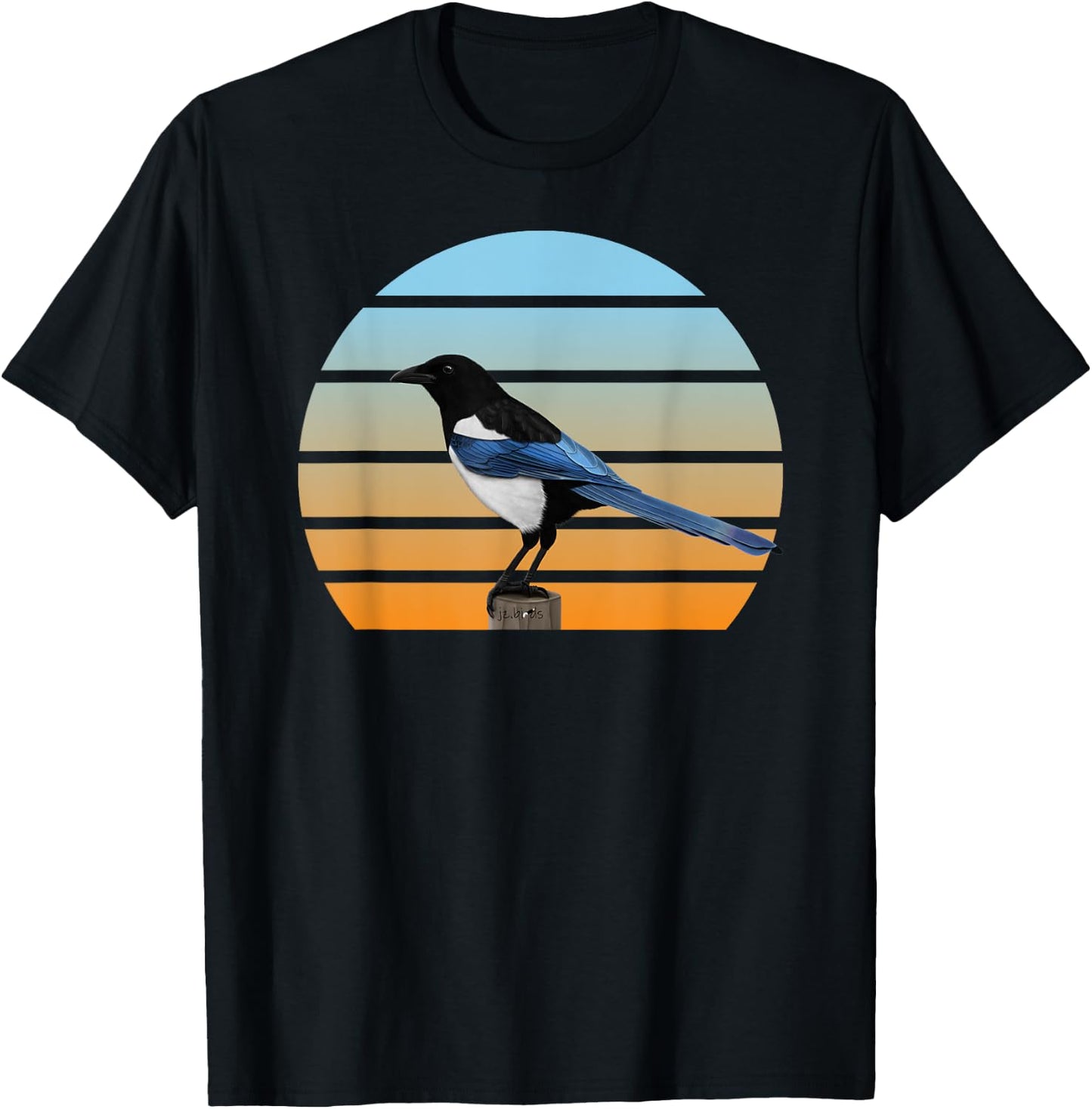 Magpie Bird Birdlover Birdwatcher Animal Biologist Birder T-Shirt - T-Shirt | Black