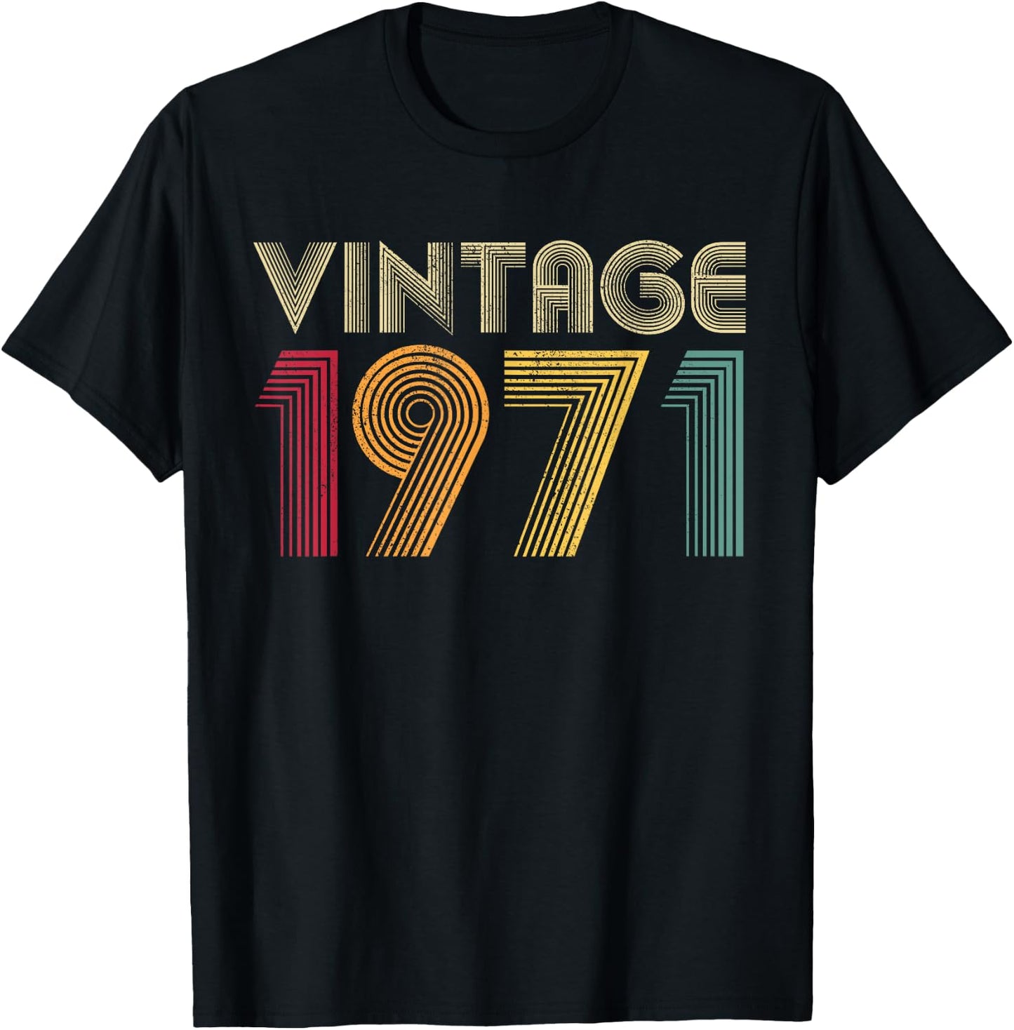 Vintage 1971 54th Birthday Gift Retro Men Women 54 Years Old T-Shirt - T-Shirt | Black