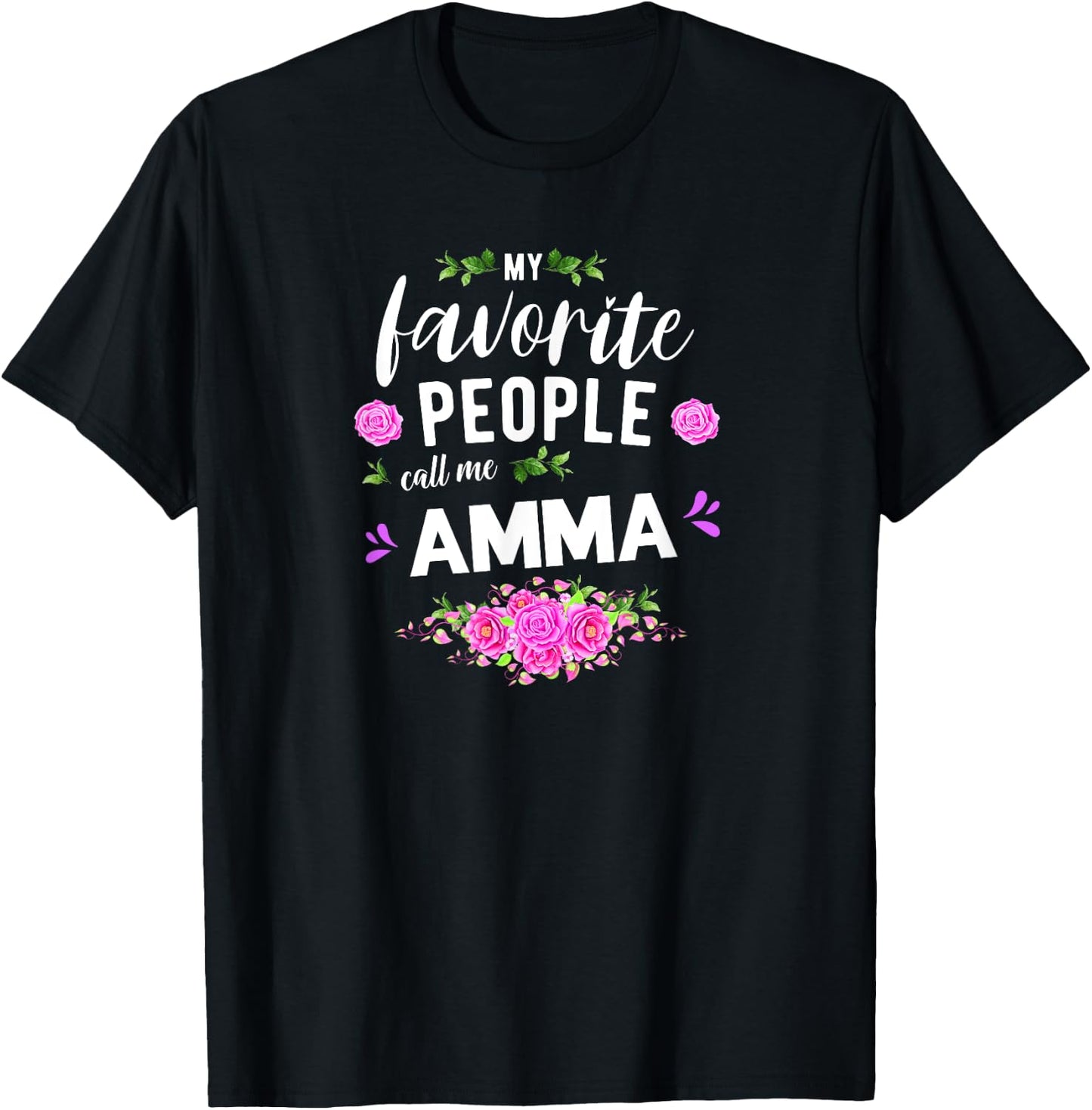 My Favorite People Call Me Amma Icelandic Grandma T-Shirt - T-Shirt | Black