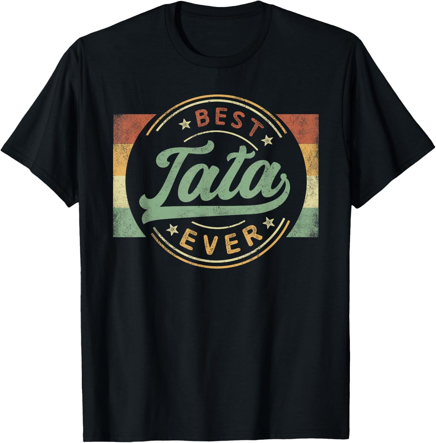 Best Tata Ever Emblem Father's Day Tata Gifts Grandpa T-Shirt - T-Shirt | Black