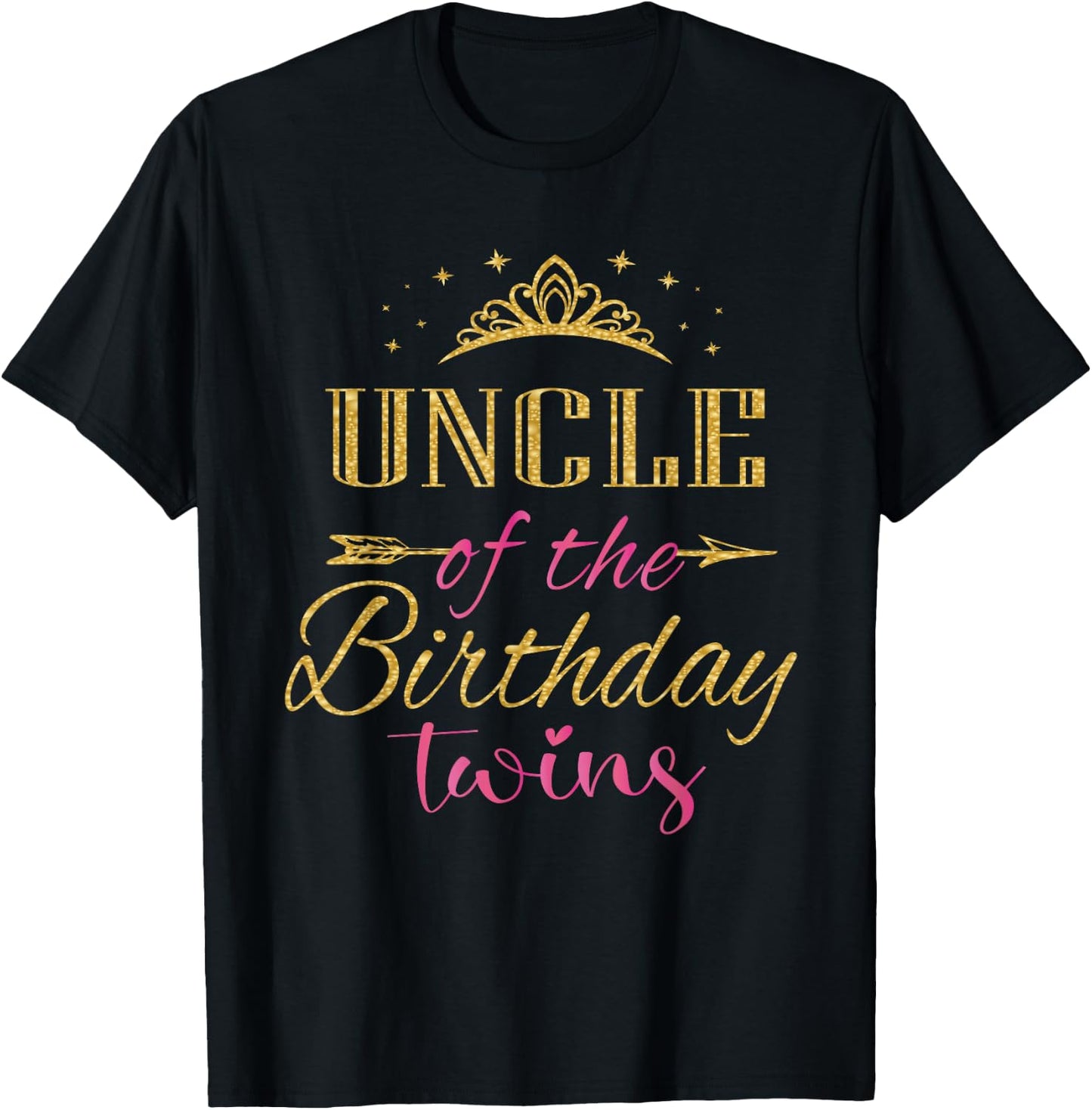 Uncle Of The Birthday Twins Kids Party T-Shirt - T-Shirt | Black