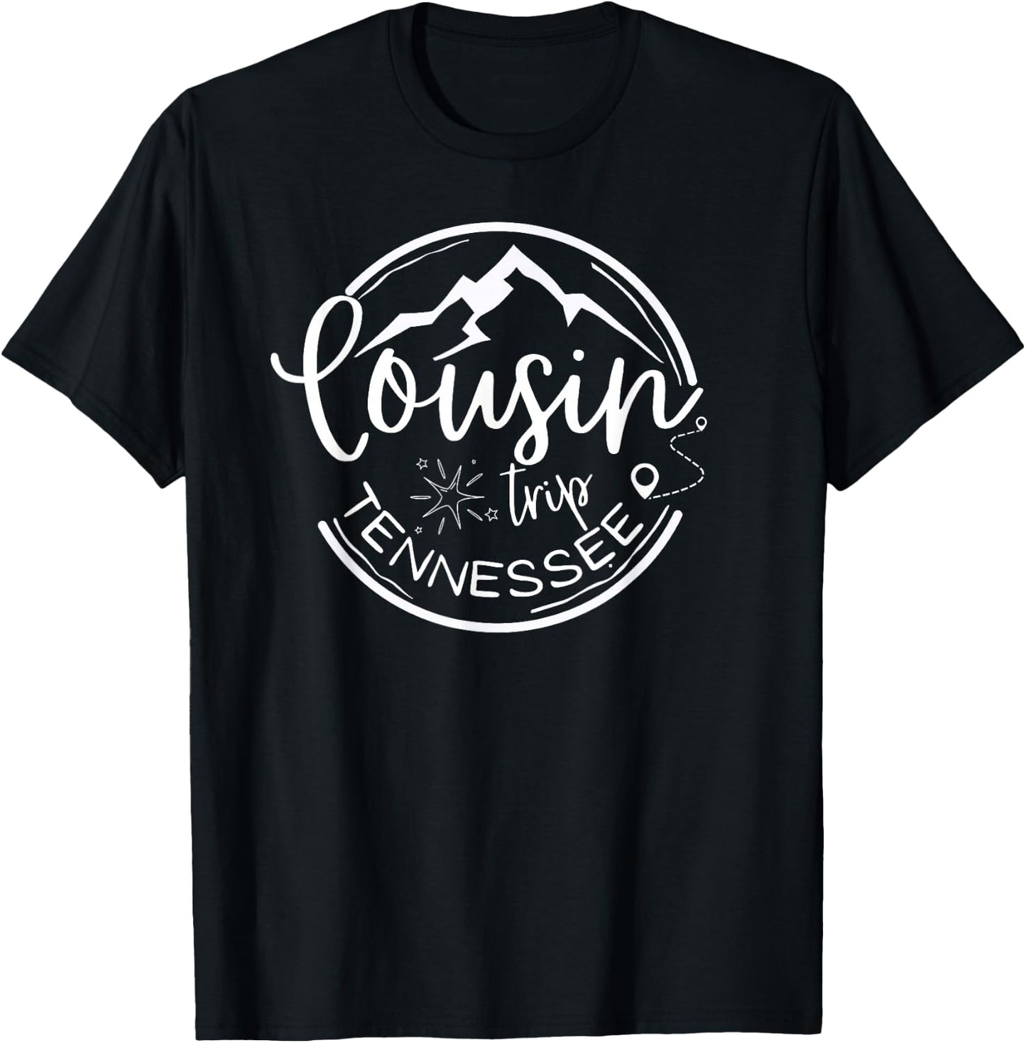Reunion TENNESSEE Camping Cousin Crew Trip 2026 Mountain T-Shirt - T-Shirt | Black