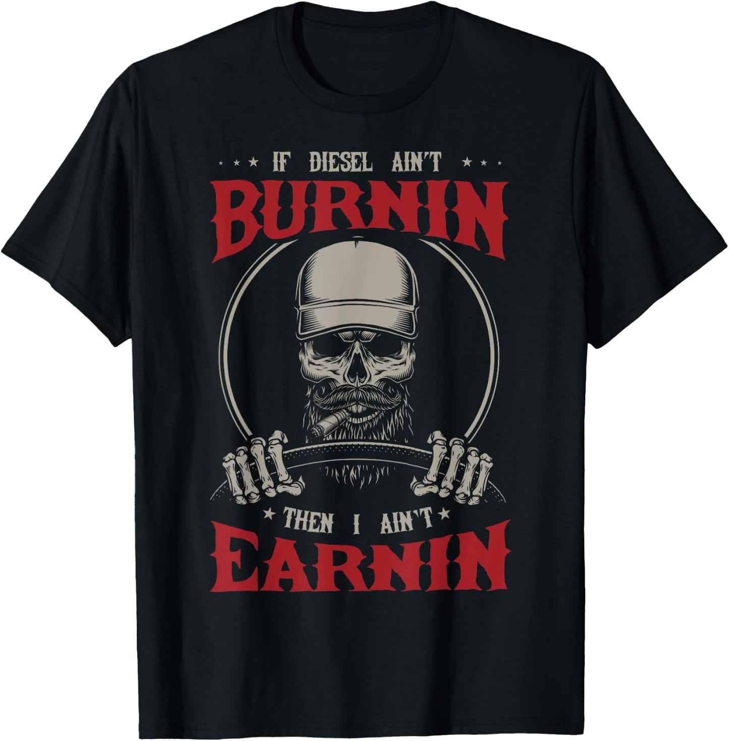 Funny Diesel Trucker Big Rig Semi-Trailer Beard Truck Driver T-Shirt - T-Shirt | Black