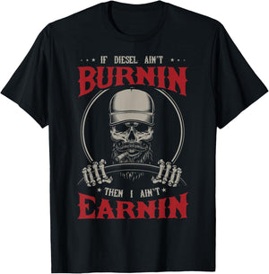Funny Diesel Trucker Big Rig Semi-Trailer Beard Truck Driver T-Shirt - T-Shirt | Black
