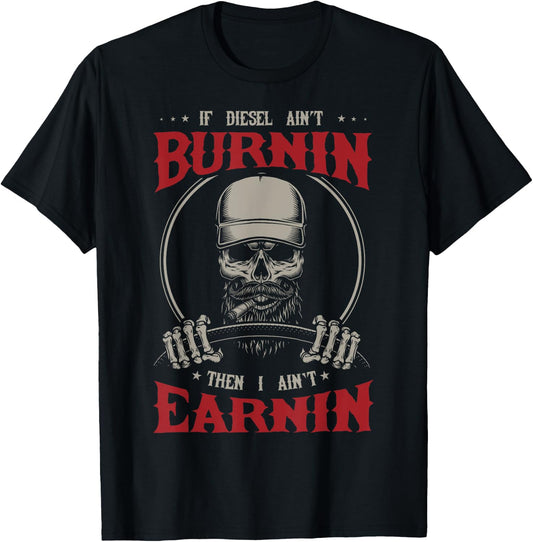 Funny Diesel Trucker Big Rig Semi-Trailer Beard Truck Driver T-Shirt - T-Shirt | Black