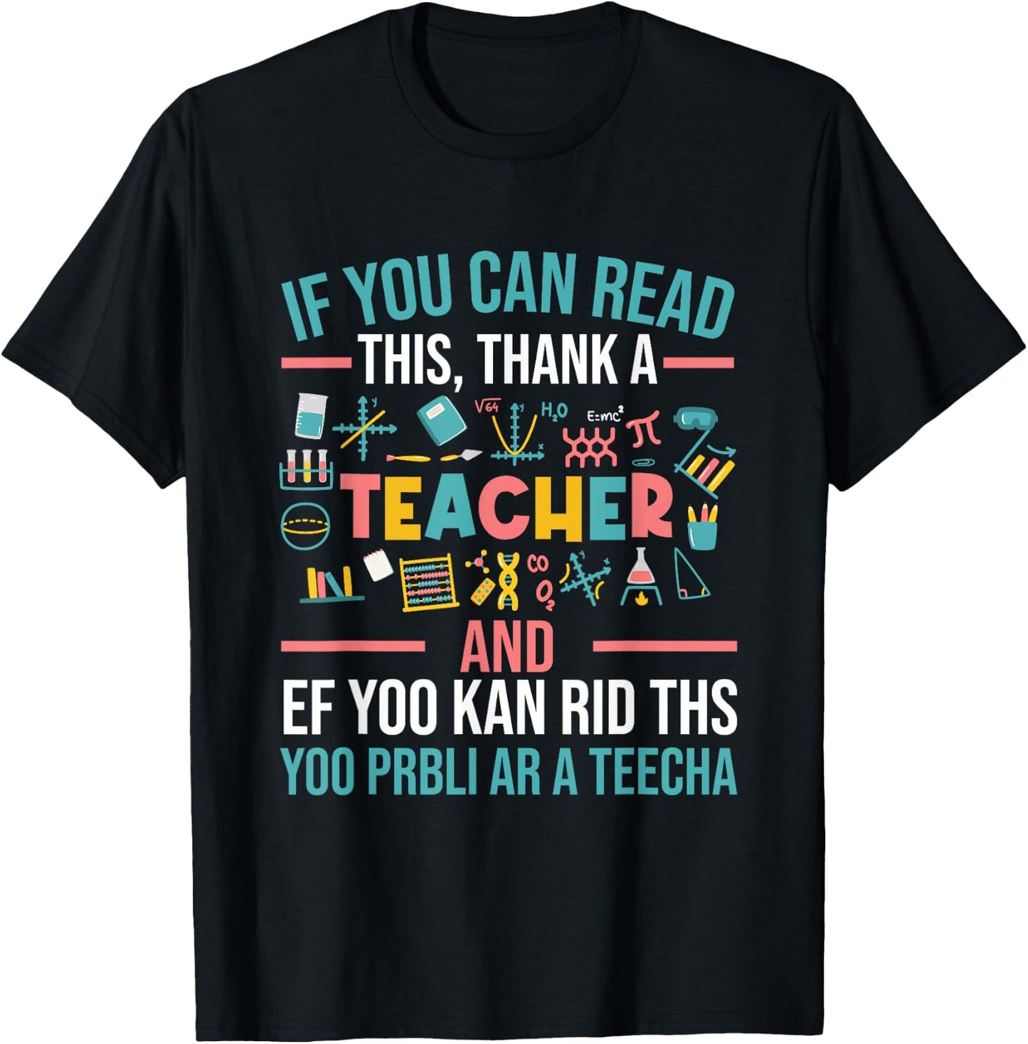 If You Can Read This Thank A Teacher - Funny Teacher Small T-Shirt - T-Shirt | Black