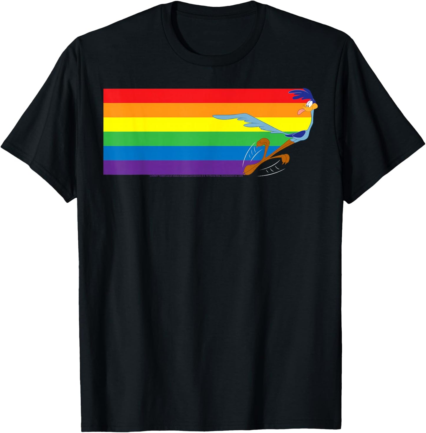 Looney Tunes Pride Road Runner Rainbow T-Shirt - T-Shirt | Black