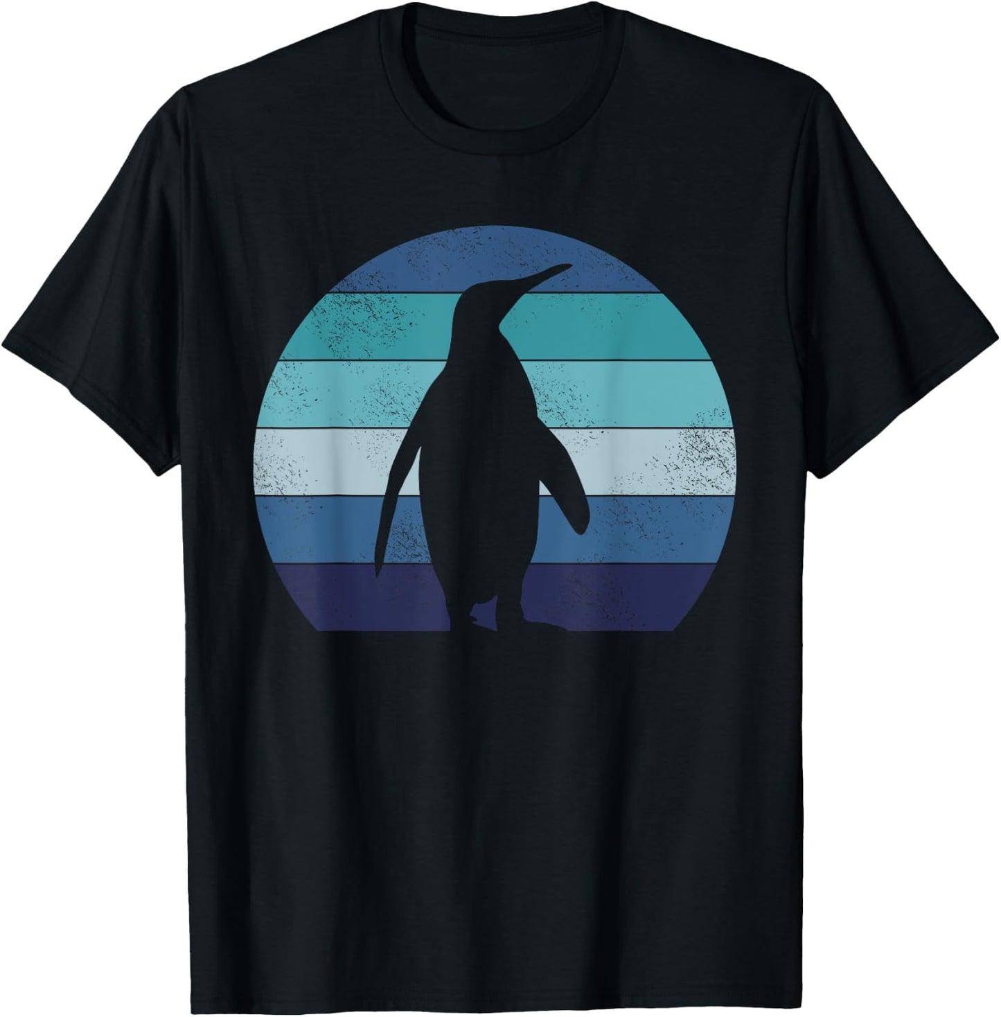 Retro Antarctic Animal Bird Penguin T-Shirt - T-Shirt | Black