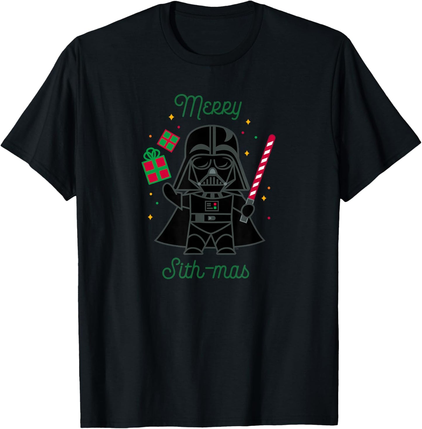 Star Wars Darth Vader Cute Christmas Holiday Merry Sith-mas T-Shirt - T-Shirt | Black