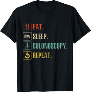 Gastroenterology Nurse Eat Sleep Colonoscopy T-Shirt - T-Shirt | Black