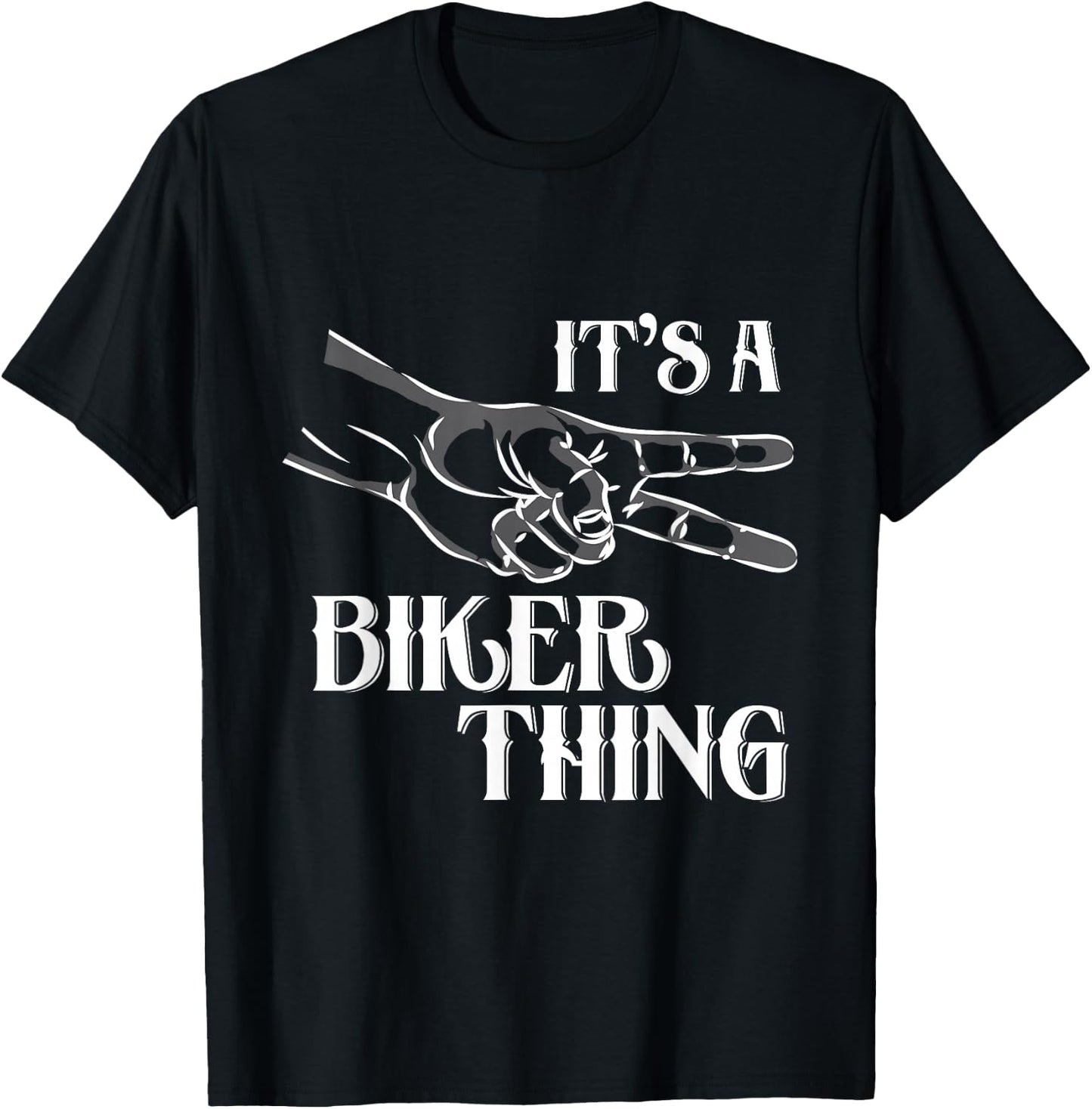 2 finger Biker wave - motorcycle T-Shirt - T-Shirt | Black
