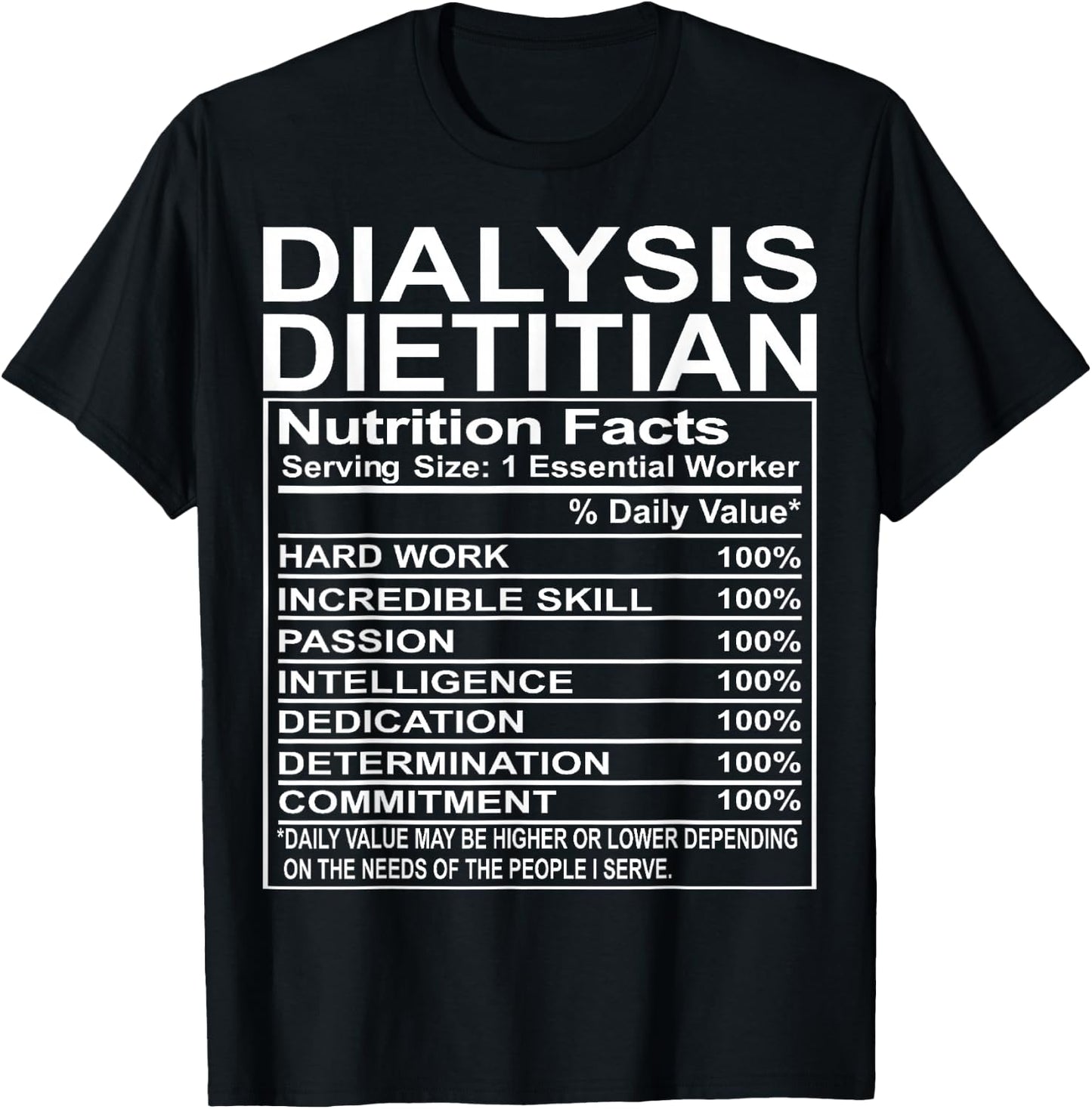 Super Cute Monograms, Initials and Letter Gifts Dialysis Dietitian Appreciation Funny Dietetics T-Shirt - T-Shirt | Black