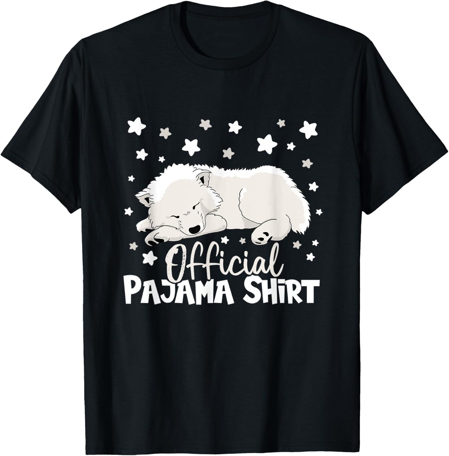 Official pajama napping shirt Samoyed dog pajamas Men Women Kids T-Shirt - T-Shirt | Black